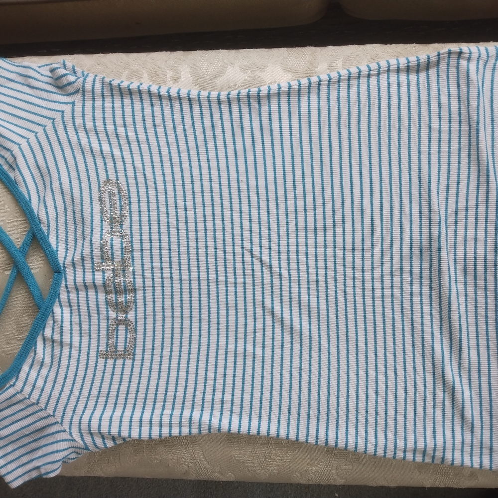 Bebe striped bling shirt